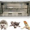 Small Animal HAICHEN TEC | Portable Hedgehog Cage Carrier With Wheels And Handles, Collapsible Hamster Cage Plastic Rat House Indoor Outdoor Small Critter Habitat Pet Travel Carrier Box For Hedgehog,Hamster,Rat,Bearded Dragon