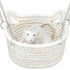 Small Animal JWShang | Jwshang Small Rat Hammock For Cage, Woven Basket Rat Hanging Hammock, Rat Cage Accessories, Rat Snuggling Sleeping Bed Hideout For Small Animals Mouse, Sugar Glider (Small)