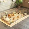 Small Animal PEJOYT | Pejoyt Acrylic Guinea Pig Cages - Large Habitat For Guinea Pigs, Small Animals Cage Without Top, Easy-To-Clean Disposable Bottom,3 Pcs Waterproof Paper,12 Panels