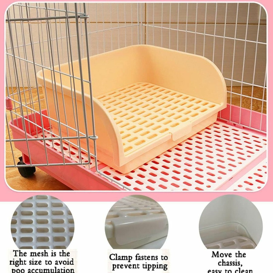 Small Animal Hamiledyi | Hamiledyi Large Rabbit Litter Box Corner Bedding Box Chinchilla Toilet Trainer Square Potty Pet Pan For Adult Guinea Pig, Galesaur.Ferret And Other Animals (White)