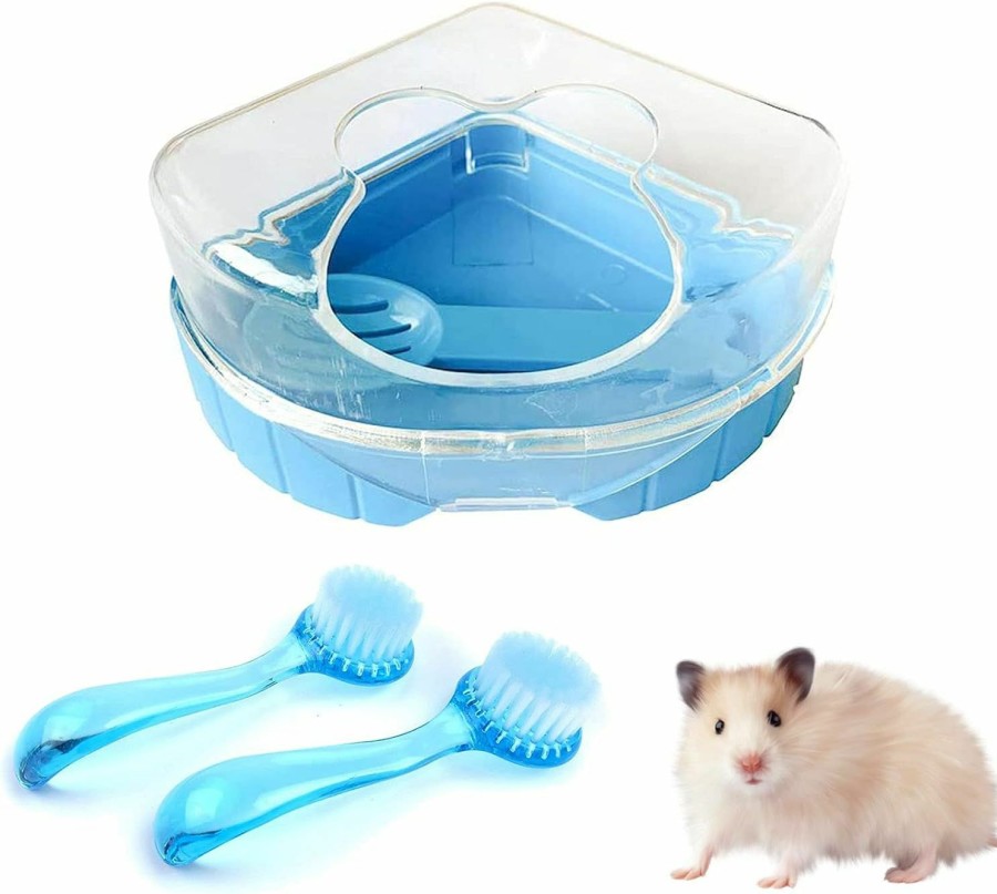 Small Animal kathson | Kathson Hamster Bathroom Gerbil Sand Dry Bath Plastic Container Small Animal Toilet Sandbox With Scoop And 2 Pcs Bathing Brush For Hamster Gerbil Mice