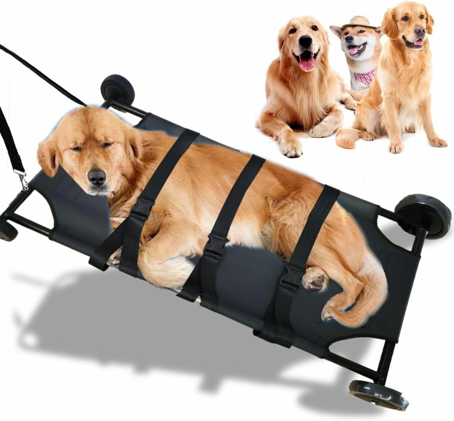 Small Animal TUNTROL | Tuntrol Dog Stretcher For Large Dogs With 4 Wheels, 45X22 Inch Pet Transport Trolley Animal Gurney Carrier