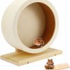 Small Animal BNOSDM | Bnosdm Wooden Hamster Exercise Wheel Silent Mouse Running Spinner Wheel Toy Wood Non-Slip Wheel With Seesaw Cage Accessories For Syrian Hamsters Mice Dwarf Rats Guinea Pigs Gerbils Small Pets