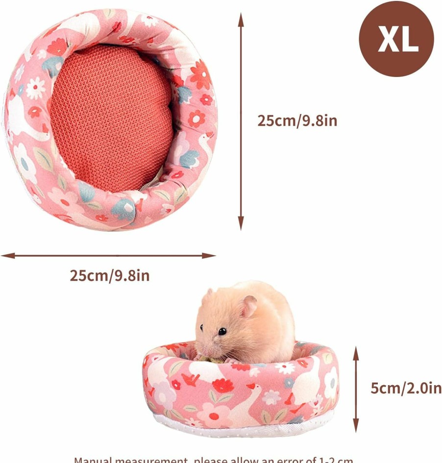 Small Animal HPAWHOMEPART | Hpawhomepart Hamster Bed,Soft And Warm Sleeping Bed With Cute Printed And Padded,Small Animal Pet Bed Cage Accessories For Hedgehog,Guinea Pig,Syrian Hamster Small Animals(L)