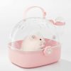 Small Animal BUCATSTATE | Bucatstate Small Animal Carrier Cage With Water Bottle, Portable Hamster Travel Carrier Carry Case 7.24\" L*6.69 W *6.42\" H For Small Pets, Gerbils, Mice, Dwarf Hamster (Pink)