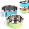 Small Animal Tfwadmx | Tfwadmx Crate Dog Bowl Cat Removable Stainless Steel Food And Water Feeder Hanging Cage Bowls Coop Cup With Cleaning Set For Pet Puppy Bird Rat Guinea Pig Ferret Bunny Rabbit 2Pcs