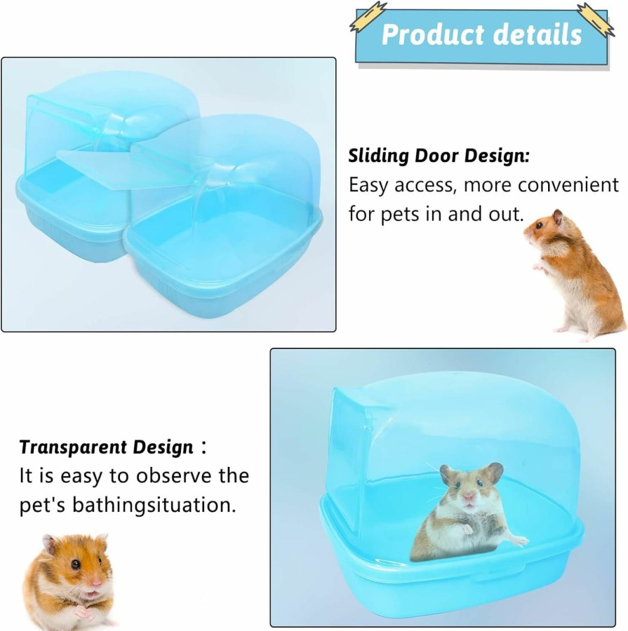 Small Animal Hamiledyi | Hamiledyi Dwarf Chinchilla Sand Bath House,Syrian Hamster Sauna Room Plastic Small Animals Dust Bathroom Toilet For Hamster Gerbil Hedgehog Squirrel Totoro