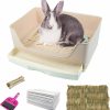 Small Animal kathson | Kathson Rabbit Litter Box,Large Rabbit Litter Box With Drawer Grate, Pet Toilet Potty Trainer Corner Toilet Hedgehog Litter Pan Box For Bunny Guinea Pig Chinchilla Hamster Ferret