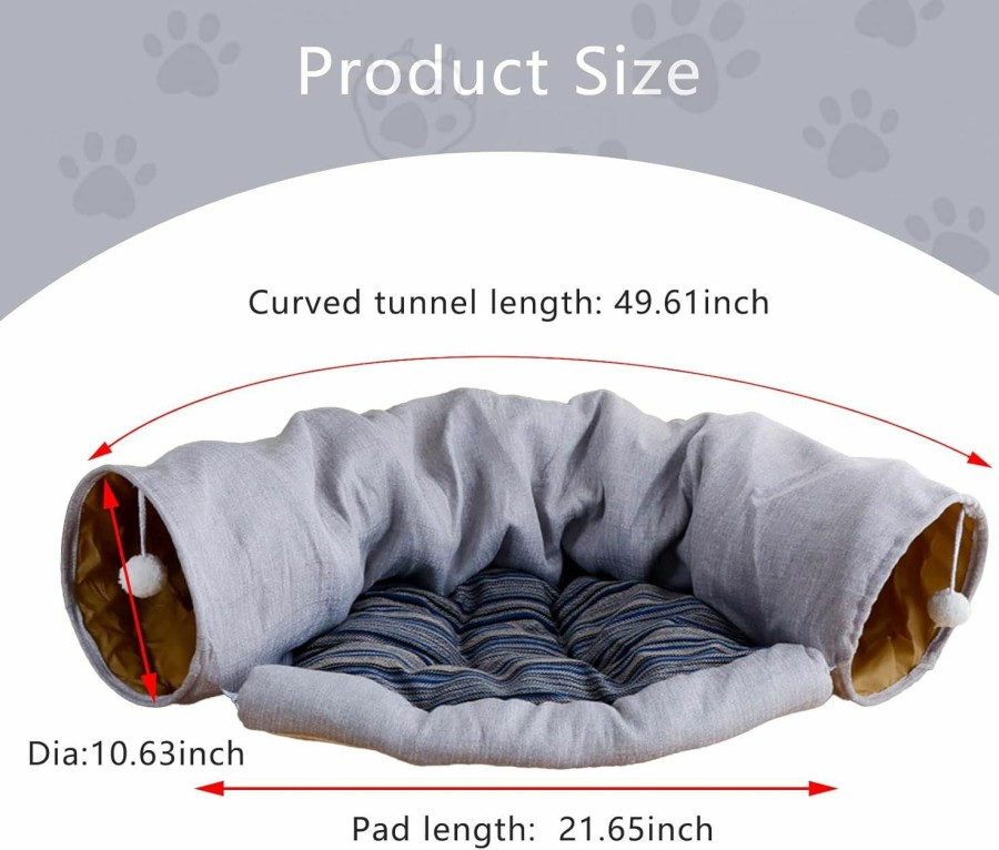 Small Animal ALI2 | Ali2 Rabbit Tunnel Bed 2-In-1 Bunny Play Tunnel Tubes For Rabbit Guinea Pig Tunnel Hideout With Removable Mat For Bunny Guinea Pig Kitten Puppy Ferret Hedgehog