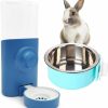 Small Animal BNOSDM | Bnosdm Rabbit Water Dispenser For Cage & Crate Bunny Food Bowl Feeder Detachable Stainless Steel Plastic Hanging Automatic Water Bottle No Drip For Ferrets Chinchiallas Guinea Pigs Small Animals