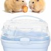 Small Animal Zerodis | Zerodis Portable Hamster Cage, Small Animal Carrier Rat Carry Cage Hamster Carry Case Cage Portable Carrier Hamster Carry Case Cage For Hamster Small Animals (Cream Blue)