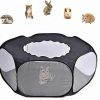 Small Animal PIXRIY | Pixriy Small Animals Cage Tent, Pet Playpen With Top Opening Foldable Breathable Yark Fence For Guinea Pig, Rabbits, Hamster, Chinchillas And Hedgehogs (Black)