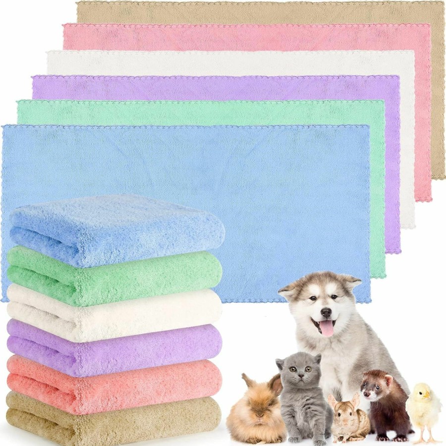 Small Animal Newwiee | 24 Pcs Guinea Pig Blankets Bunk Pet Microfiber Coral Fleece Cage Liners Absorbent Guinea Pig Bedding Soft Accessories Small Animal Bedding Mat Bathe Towels For Puppy Cat (13.8 X 29.5 Inches)