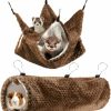 Small Animal kailund | Kailund Guinea Pig Tunnel & Hammock, Ferret Rat Hideout & Hanging Coral Fleece Bunk Bed Cage Set, Small Animals Hammock Cage Accessories For Guinea Pig Chinchilla Hamster, Blue.