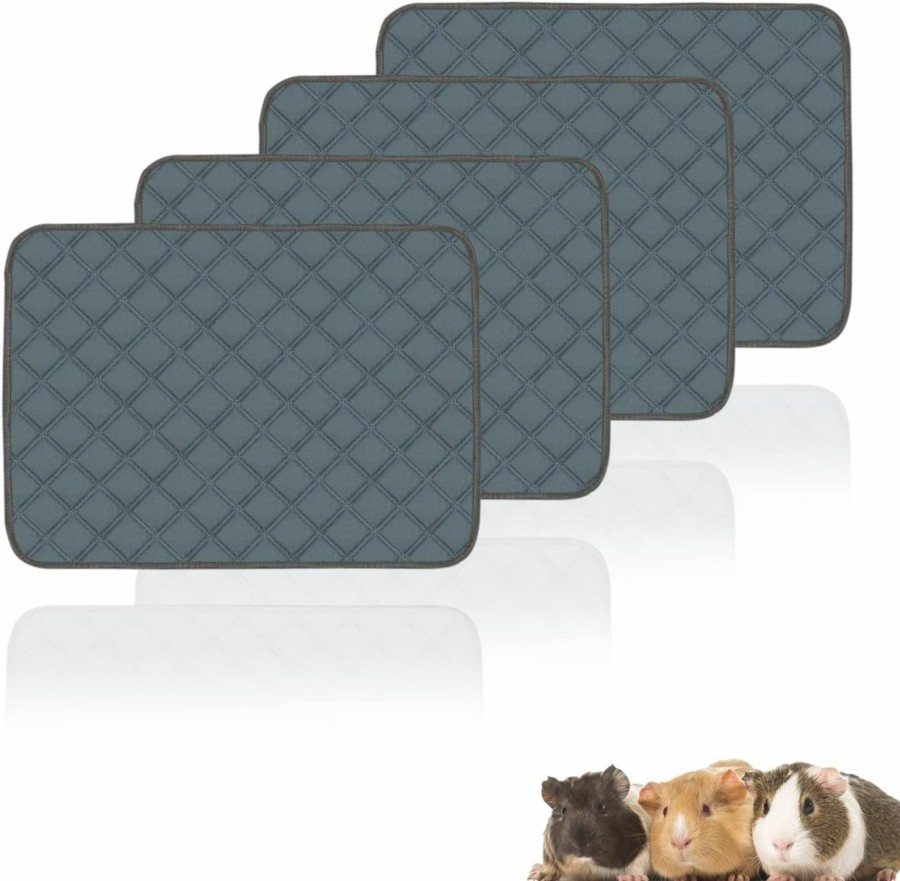 Small Animal Mooydee | Mooydee 4 Pack Guinea Pig Cage Liners Washable Guinea Pig Bedding Reusable Waterproof Super Absorbent Guinea Pig Pee Pads Anti Slip Mat For Small Animals Rabbit Hamster Rat - 24\" X 18\"