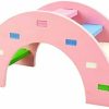 Small Animal Petall | Hamster Toy Rainbow Bridge Seesaw - Small Pet Animals Wood Bridge Climb Playground Gift For Dwarf Syrian Hamsters Mice Rat (Pink)