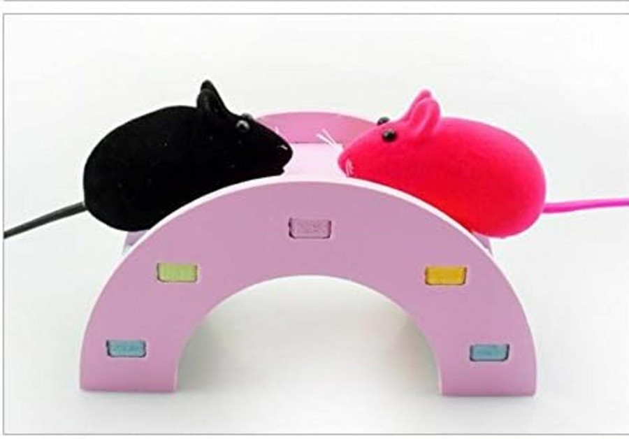 Small Animal Petall | Hamster Toy Rainbow Bridge Seesaw - Small Pet Animals Wood Bridge Climb Playground Gift For Dwarf Syrian Hamsters Mice Rat (Pink)