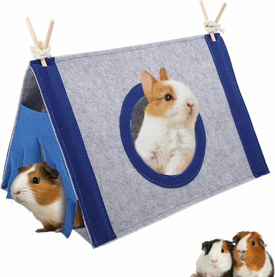 Small Animal VERTUPET | Vertupet Guinea Pig Hideaway Nest Tent House Rabbit Triangular Hideout Shelter Small Animal Bed, Cage Accessories For Chinchillas Hamster Ferrets Hedgehogs Bunny