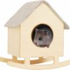 Small Animal Tfwadmx | Hamster House Wood Hideout Sleeping Hut Swing Cabin Nesting Cage Habitat For Dwarf Syrian Hamster Sugar Glider Mouse Hedgehog