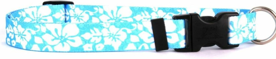 Small Animal Yellow Dog Design | Yellow Dog Design Island Floral Blue Break Away Cat Collar, One Size Fits All