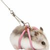 Small Animal Harikaji | Harikaji Hamster Harness,Adjustable Harness Vest Leash Hamster Chest Straps With A Small Bell Rat Mouse Squirrel Sugar Glider Small Animal (Pink)