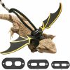 Small Animal KUDES | Kudes Adjustable Bearded Dragon Leather Harness Leash (S,M,L,3 Pack) With Cool Wings For Lizard Reptiles Amphibians And Other Small Pet Animals (Silver)