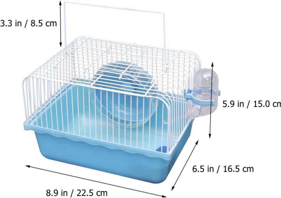 Small Animal TEHAUX | Tehaux Pet Carrier Cage Guinea Pig Cage Mice Cage Outdoor Hamster Small Cage Water Bottle Accessories Small Animal Carrier Mouse Cage For Pet Mice Toys Double Layer Travel Small Pastoral