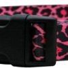 Small Animal Yellow Dog Design | Yellow Dog Design Leopard Pink Dog Collar Fits Neck 14 To 20\"/4\" Wide, Medium 3/4\" Wide