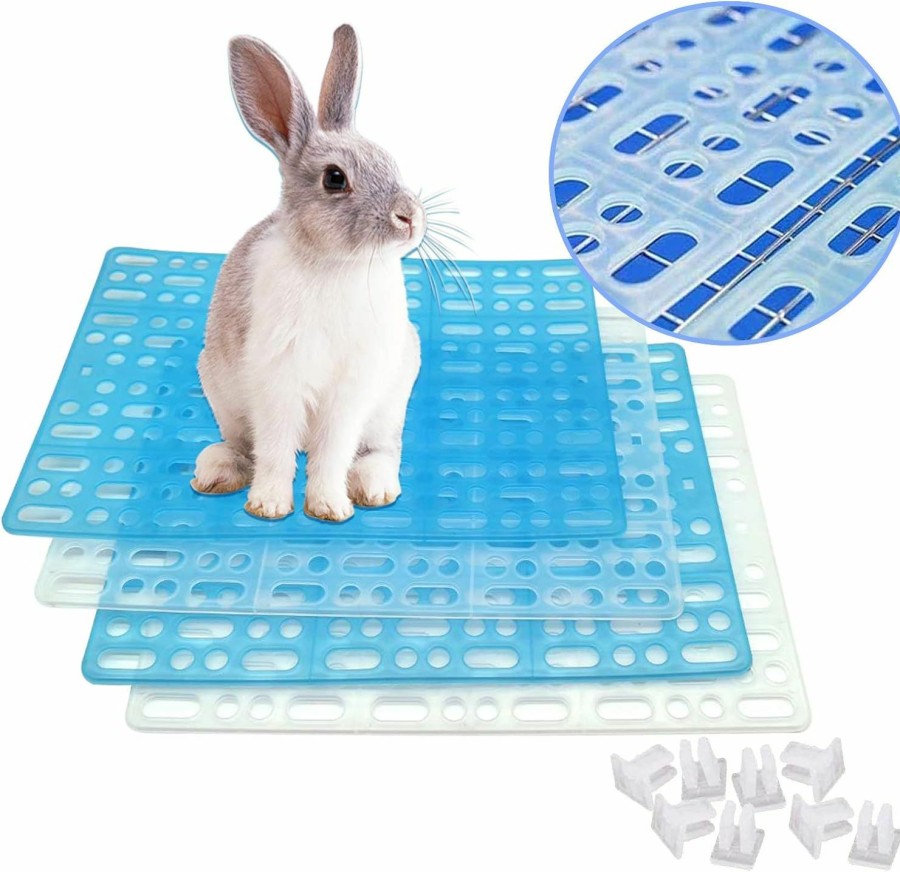 Small Animal Hamiledyi | Hamiledyi Rabbit Feet Pad, Hole Leak Water Design For Plastic Bunny Cage Mat, Foot Resting Pads 3Pcs