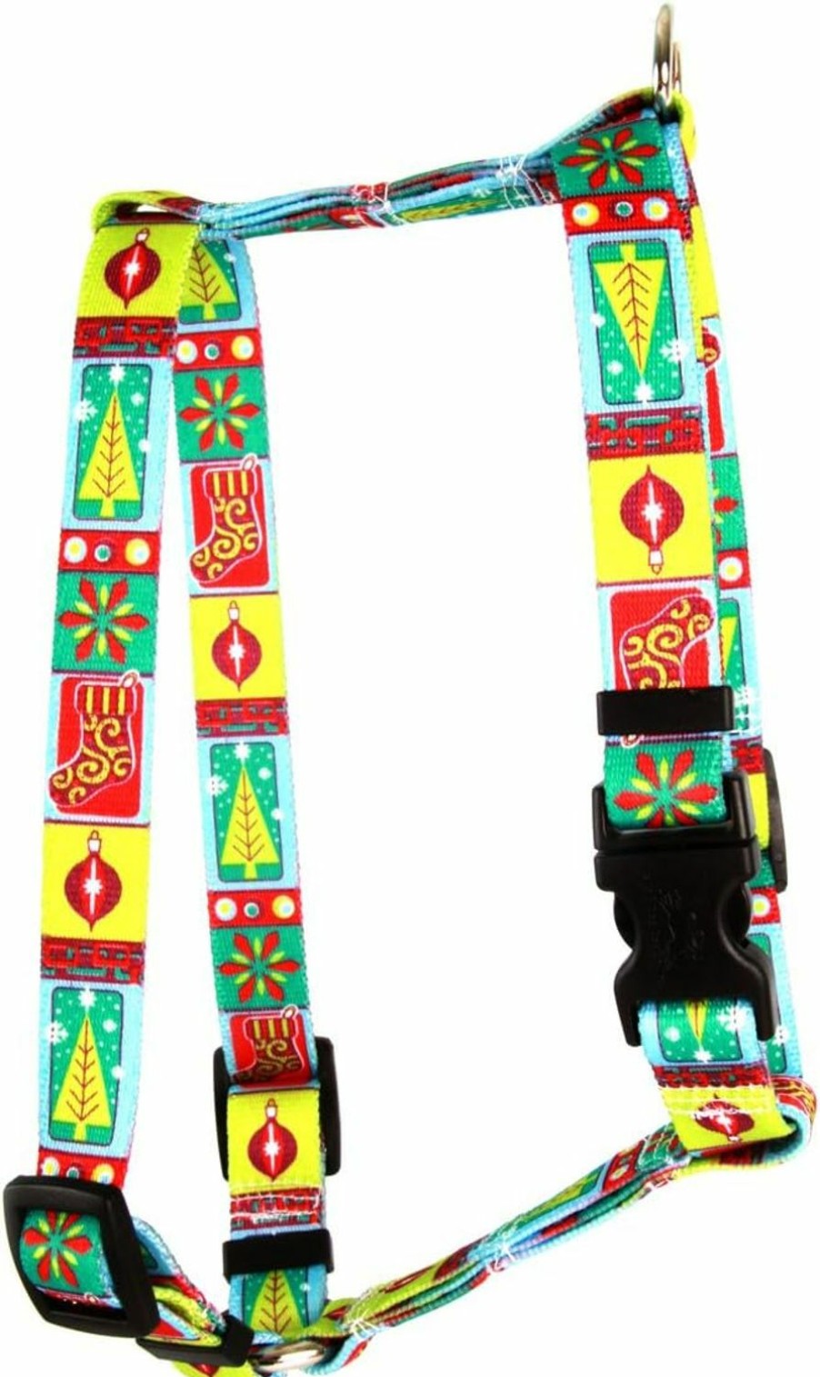 Small Animal Yellow Dog Design | Yellow Dog Design Retro Christmas Roman Style H Dog Harness, Large-1\" Wide And Fits Chest Of 20 To 28\"