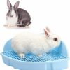 Small Animal kathson | Kathson Large Rabbit Litter Box, Pet Toilet Small Animal Litter Cage Potty Trainer Corner Box Bigger Pets Pan Fanshaped For Adult Guinea Pigs/Chinchilla/Ferret/Galesaur/Bunny (Blue)