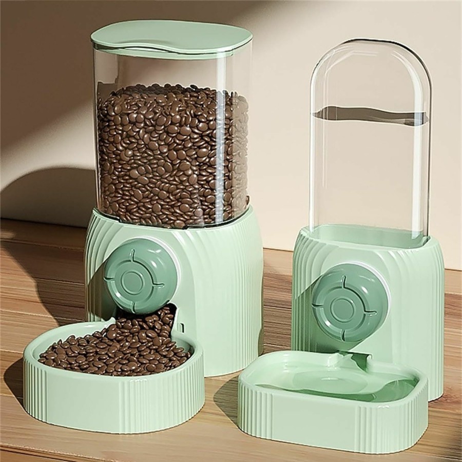 Small Animal BNOSDM | Bnosdm 40Oz Hanging Automatic Rabbit Feeders For Cages Gravity Cat Food Dispenser Bunny Food Water Bowl Set Pet Feeding Station For Guinea Pigs Ferrets Chinchillas Kittens (Green)