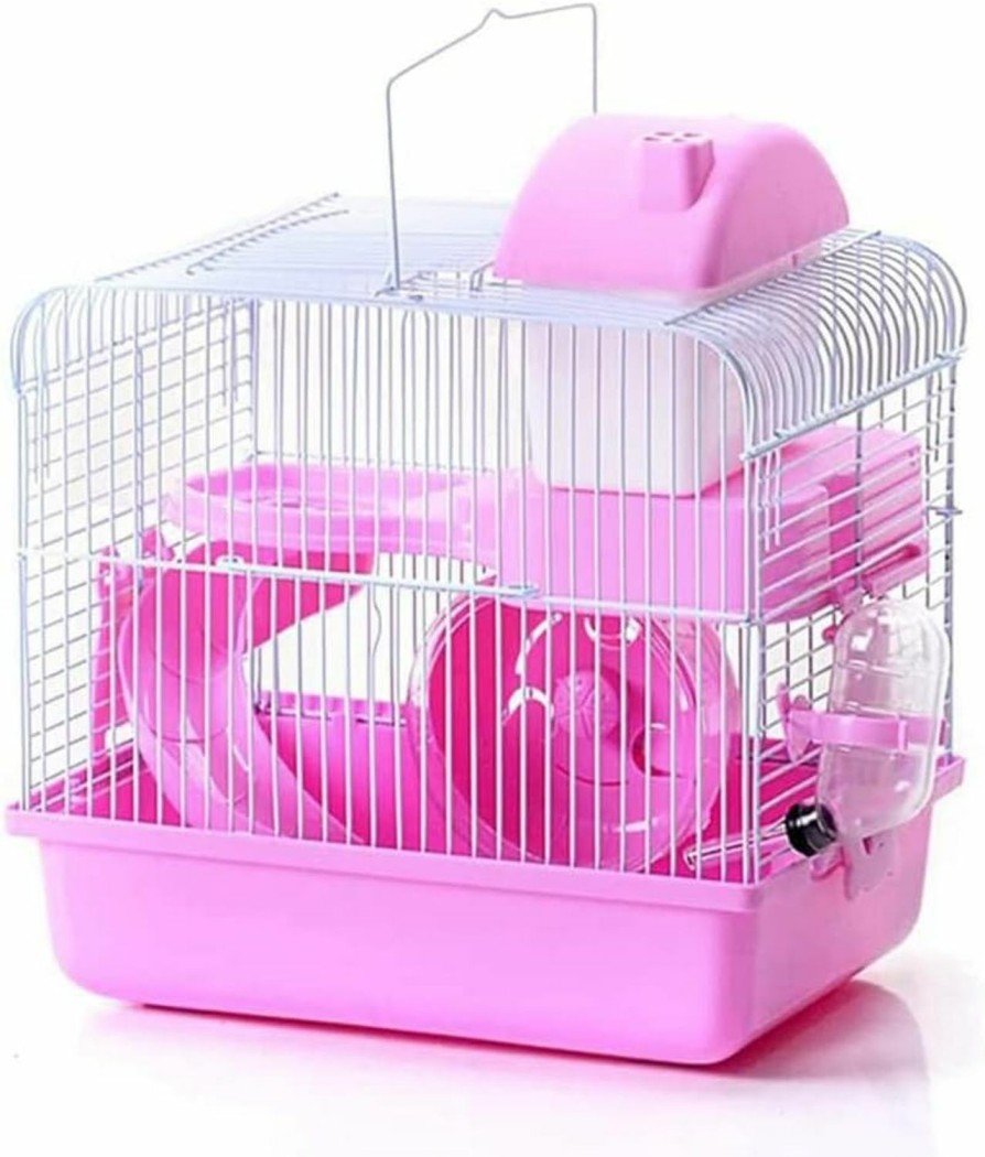 Small Animal Zhang Ku | Zhang Ku 2-Tier Portable Travel Cage For Small Animals, Dwarf Hamster Travel Carrier With Carry Handle Exercise Wheel Water Bottle And Food Dish, 6.7 X 11.8 X 9.1 Inch (Blue) (Sss441)