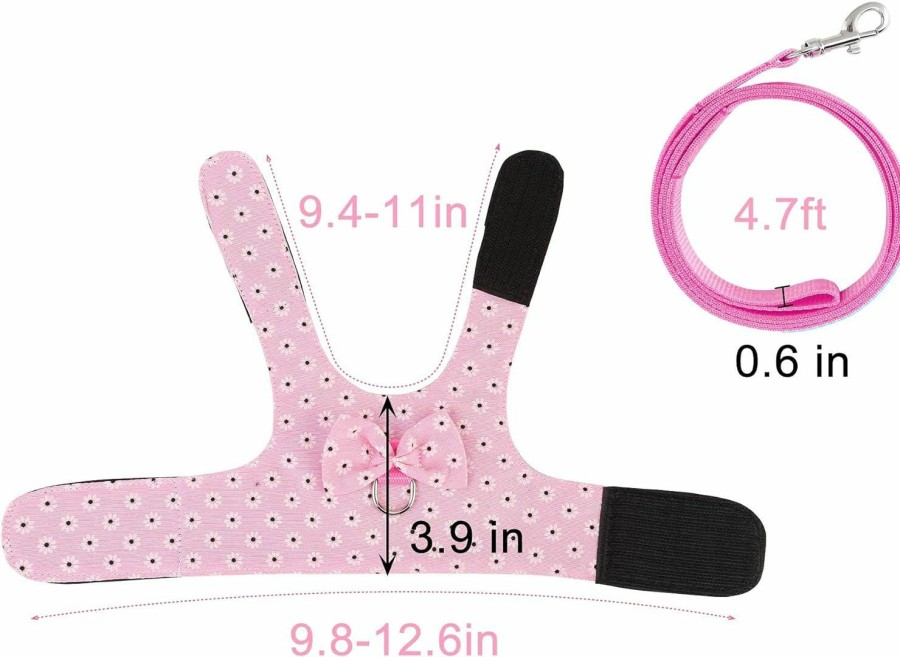 Small Animal Filhome | Filhome Adjustable Rabbit Harness Leash, Bunny Harness Leash Cute Vest Harness For Rabbit Ferret Bunny Kitten Guinea Pig Walking