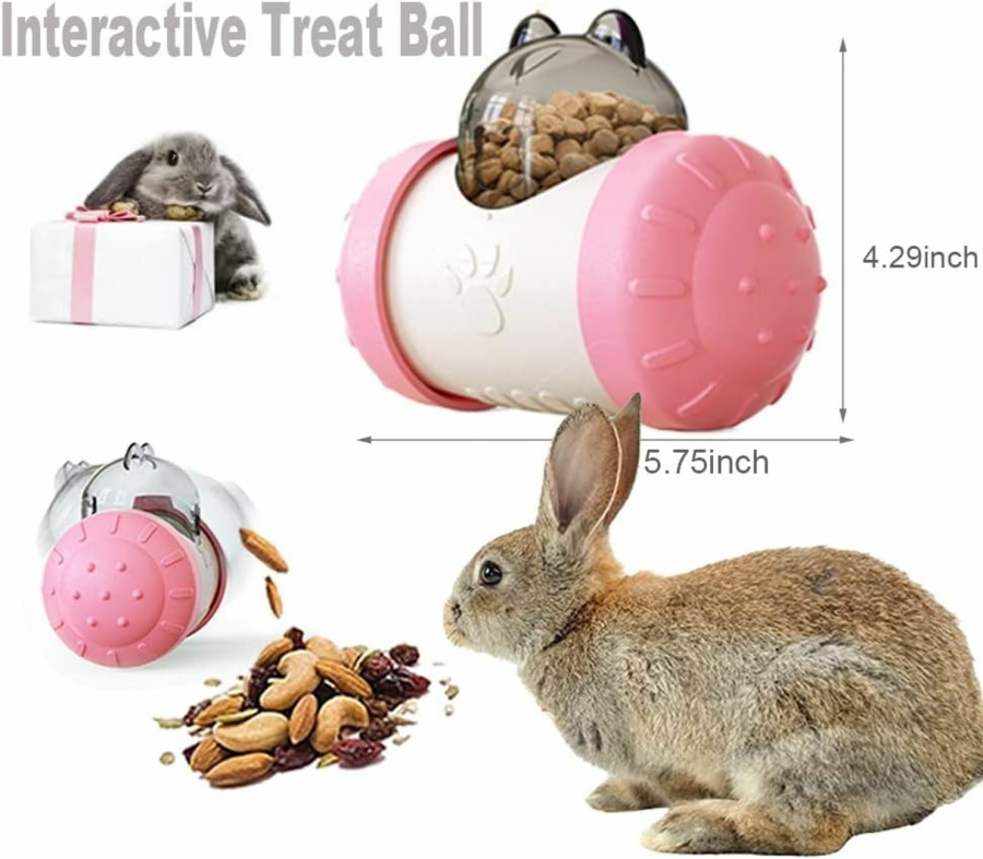 Small Animal Dbeans Flourithing | Interactive Treat Ball For Rabbits, Roll And Push, Use With Diced Carrot, Dried Herbs Or Dried Fruit, Snack Toy Ball For Rabbits, Guinea Pigs, Chinchillas, Hamsters, Gerbils, Rat Ect