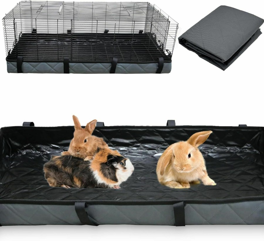 Small Animal Fhiny | Fhiny Guinea Pig Cage Liner, 47'' X 24'' Guinea Pig Cage Bottom For C&C Grids Habitat Waterproof & Washable Rabbit Bedding Base For Guinea Pigs Bunnies Chinchillas Ferrets Hedgehogs (Black)