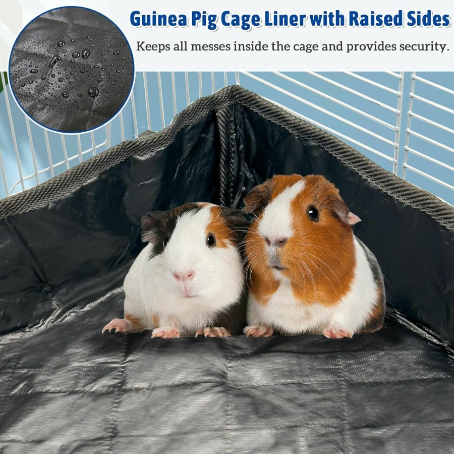 Small Animal Fhiny | Fhiny Guinea Pig Cage Liner, 47'' X 24'' Guinea Pig Cage Bottom For C&C Grids Habitat Waterproof & Washable Rabbit Bedding Base For Guinea Pigs Bunnies Chinchillas Ferrets Hedgehogs (Black)