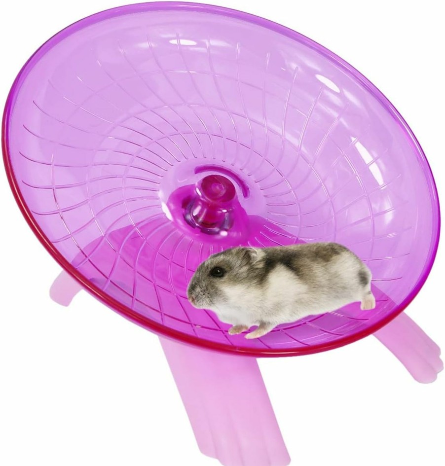 Small Animal Wontee | Hamster Flying Saucer Silent Running Exercise Wheel For Gerbil Rat Mouse Hedgehog Small Animals (Blue)