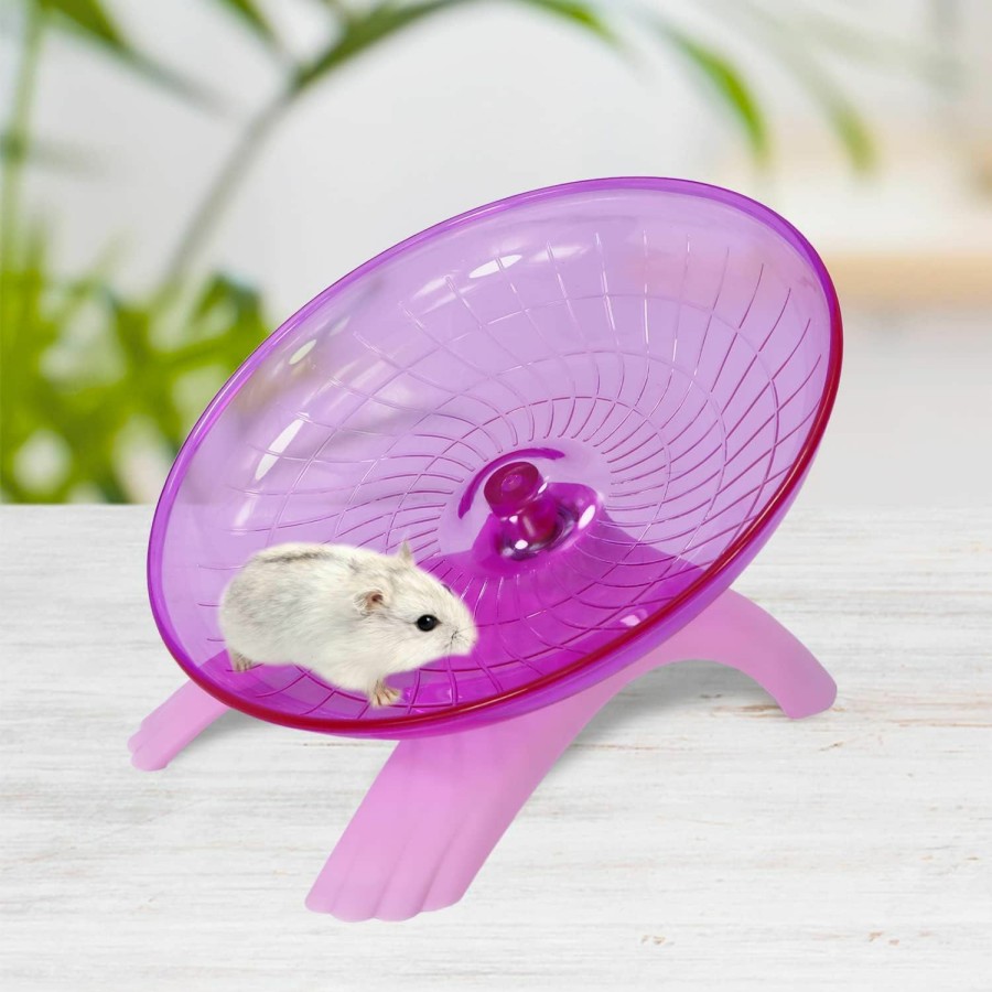 Small Animal Wontee | Hamster Flying Saucer Silent Running Exercise Wheel For Gerbil Rat Mouse Hedgehog Small Animals (Blue)