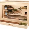 Small Animal Rubor | Rubor Wooden Hamster Cage And Hideout (23.6\" L X 15.7\" W X 15.7\" H) For Small Animal, Syrian Hamster, Guinea Pig, Gerbil, 2-Tiers With Shelf And Ladder, Waterproof Pull-Out Tray, Natural Wood