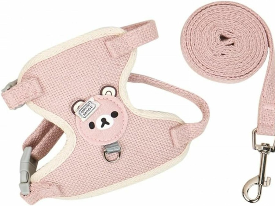 Small Animal MiOYOOW | Rabbit Harness Leash, Breathable Rabbit Walking Harness Anti Pull Harness Vest For Small Animals Rabbit Hamster Guinea Pig Chinchilla Ferret Kitten