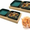 Small Animal Acsist | Acsist Hamster Food Bowl, Hamster Feeding & Water Bowls, Small Animals Ceramic Food Water Bowl Prevent Tipping For Dwarf Syrian Hamsters Bunny Gerbils Rats Or Other Similar-Sized Small Pets (Green)