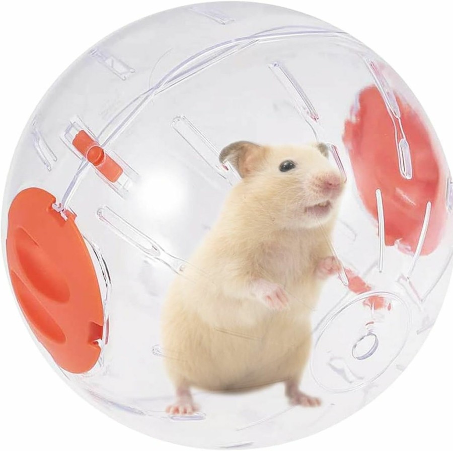 Small Animal Andiker | Andiker Hamster Ball, 5.52In Transparent Hamster Running Ball With Breathable Holes Easy To Install Hamster Exercise Ball For Small Animals To Keep Fit Or Do More Sports Hamster Wheels (Orange)