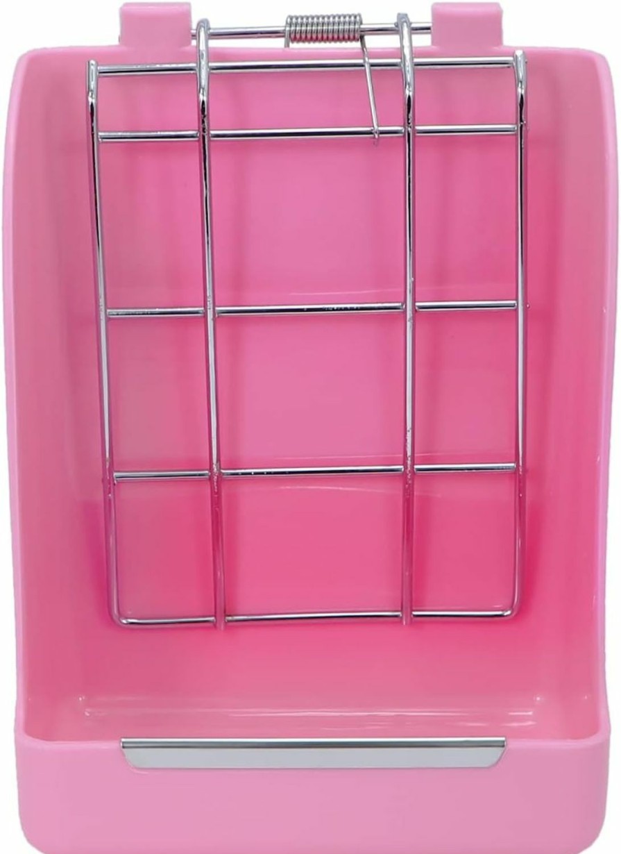 Small Animal Wontee | Wontee Rabbit Hay Feeder Guinea Pig Hay Rack Manger Bunny Hay Holder Plastic Food Bowl (Pink)