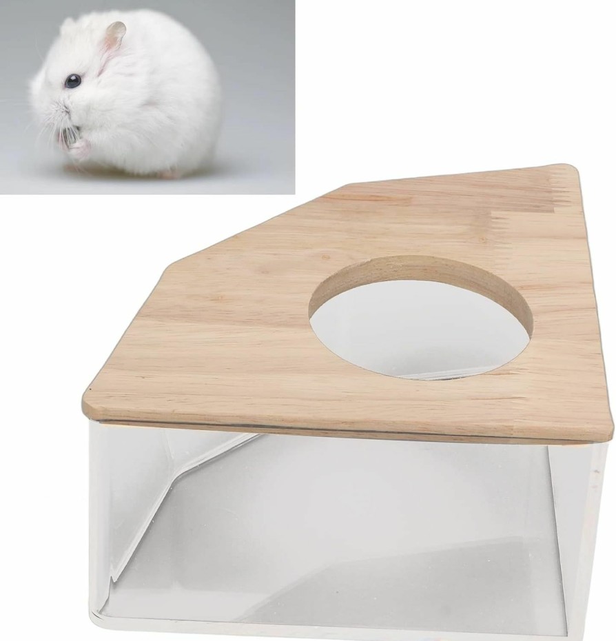 Small Animal Tnfeeon | Tnfeeon Hamster Bath Box Pets Sand Bath Box Right Angle Fan Acrylic Safe Hamster Sand Bathroom For Small Pet Hamster 5.9 X 5.9 X 3.1In