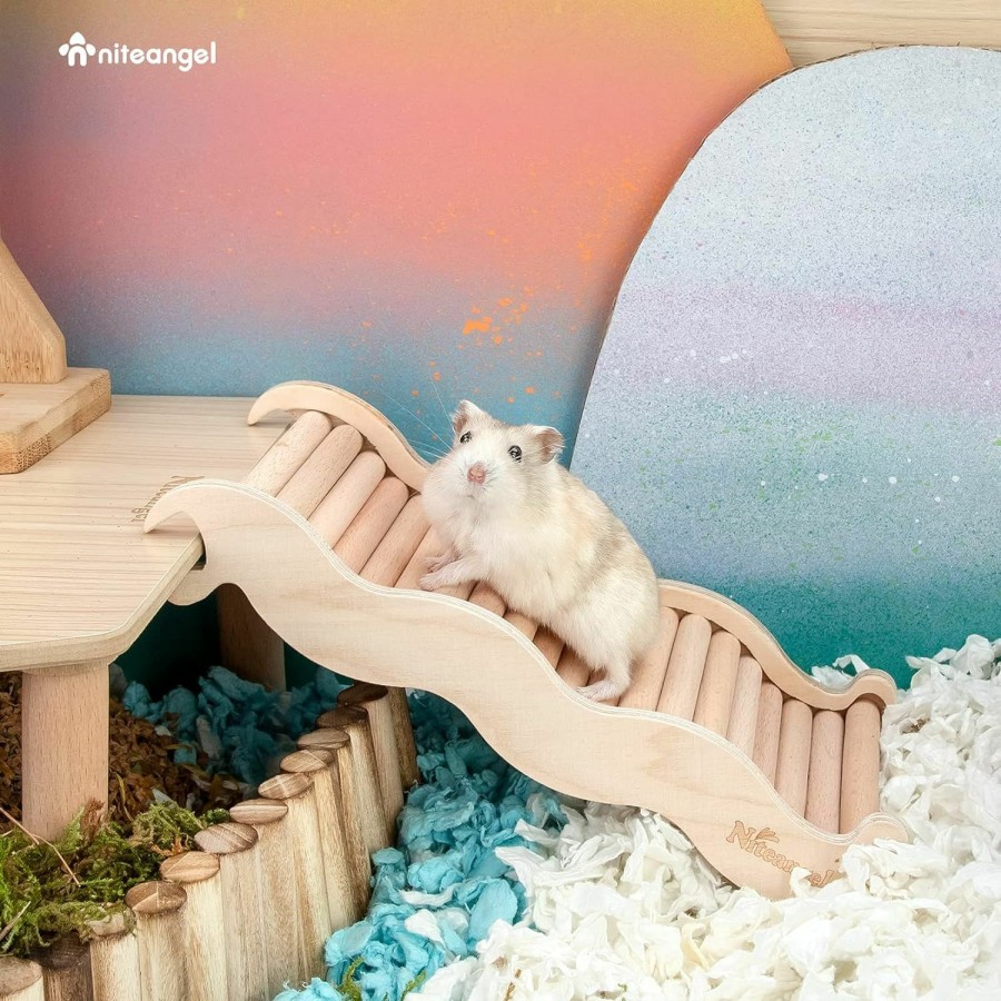 Small Animal Niteangel | Niteangel Hamster Climbing Toy Wooden Ladder Bridge For Hamsters Gerbils Mice And Small Animals (Medium - 8.26'' L)