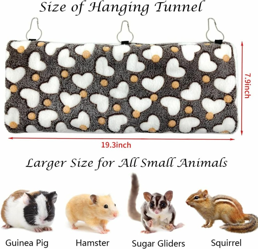 Small Animal Vehomy | Vehomy 3Pcs Sugar Glider Hamster Hammock Hanging Tunnel And Warm Bed Soft Mat Set For Small Animals Hanging Hammock Cage Accessories Hideout Swing For Squirrel Ferret Rat Chincilla Guinea Pig