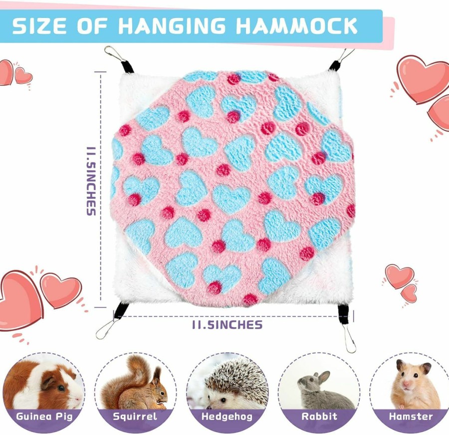 Small Animal Sadnyy | Sadnyy 12 Pieces Guinea Pig Rat Hammock For Cage Small Animal Hammock Ferret Hammock Double Layer Hanging Hammock Soft Hanging Guinea Pig Bunk Bed For Chinchilla Rat Sugar Glider Squirrel Reptiles