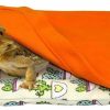 Small Animal SETHOUS | Sethous Reptile Bed With Pillow And Blanket Reptile Pet'S Sleeping Bag For Bearded Dragon Leopard Gecko Rat Lizard Little Animal (Orange)