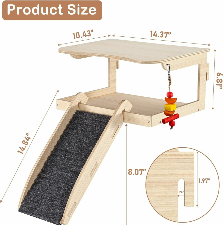 Small Animal HQQNUO | Hqqnuo Guinea Pig Hideout, Natural Wooden Castle Small Animal Houses Habitats For Hamster Chinchilla Rat Guinea Pig Bed With Chew Toys Stairs Mat Little Pets Hut Playing Sleeping Hiding